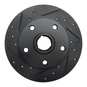 Audi A4 Brake Rotor (1) - Rear Left - R1 Concepts - Drilled & Slotted - Black - `96-`08